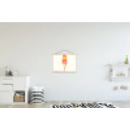 Schepijs - Hoorntje - Illustratie - Minimalistisch textielposter latten blank klein -kinderkamer