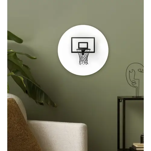 Basketbalbord - Minimalistisch - Zwart Wandcirkel plexiglas klein -sfeer3