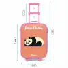 Panda - Slapen - Oranje Kinderkoffer - Roze klein -productfoto_formaten