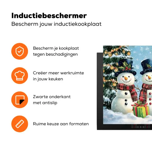 Vrolijk -  Sneeuw - Kleurrijk Inductie beschermer vinyl 3mm klein -zzzzzzz-td-ups