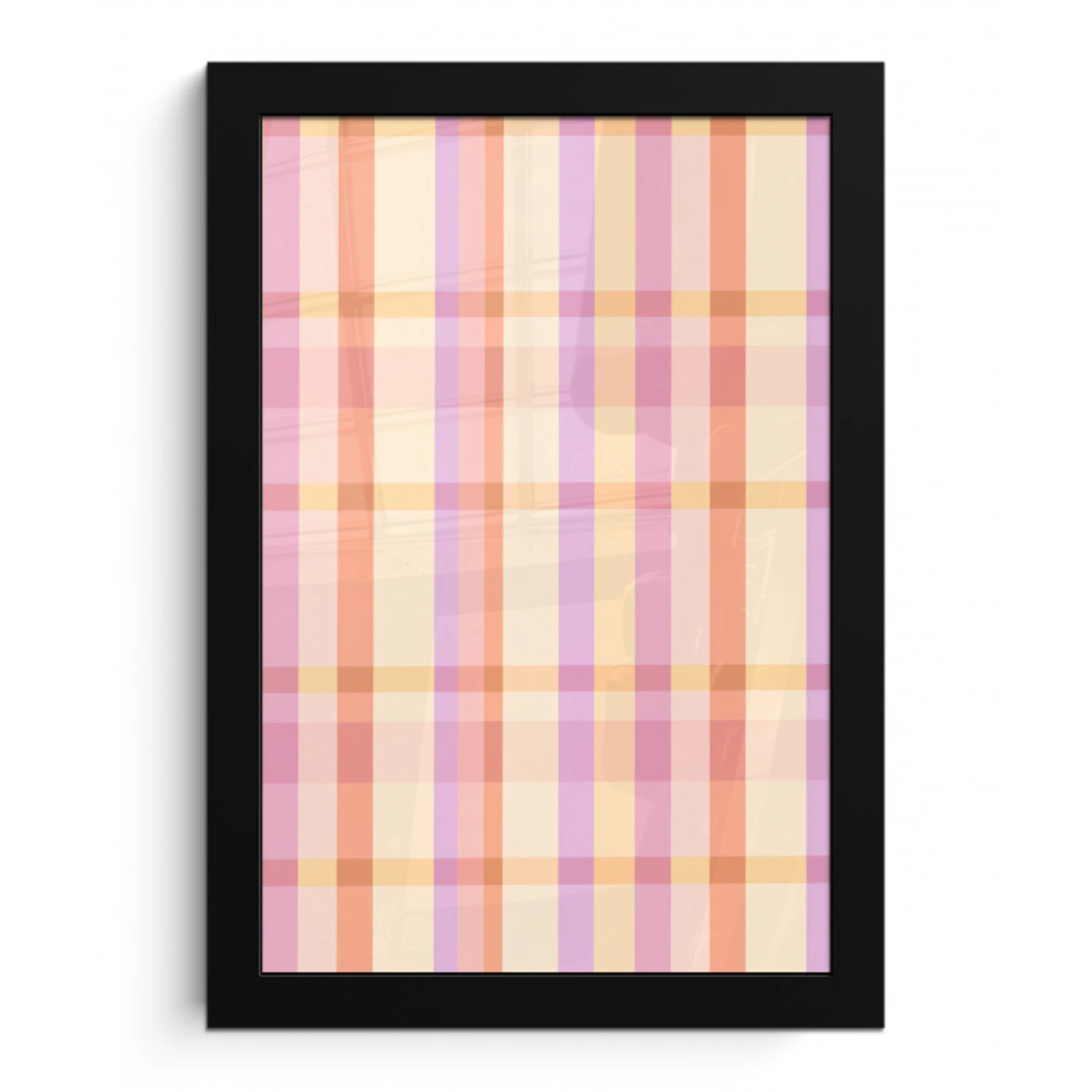 Pastel - uitpatroon - Geometrisch fotolijst zwart zonder passe partout klein 224 -3d
