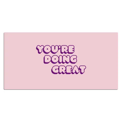 You're doing great - Roze - Bubble letters Muismat XXL klein -3d_leeg