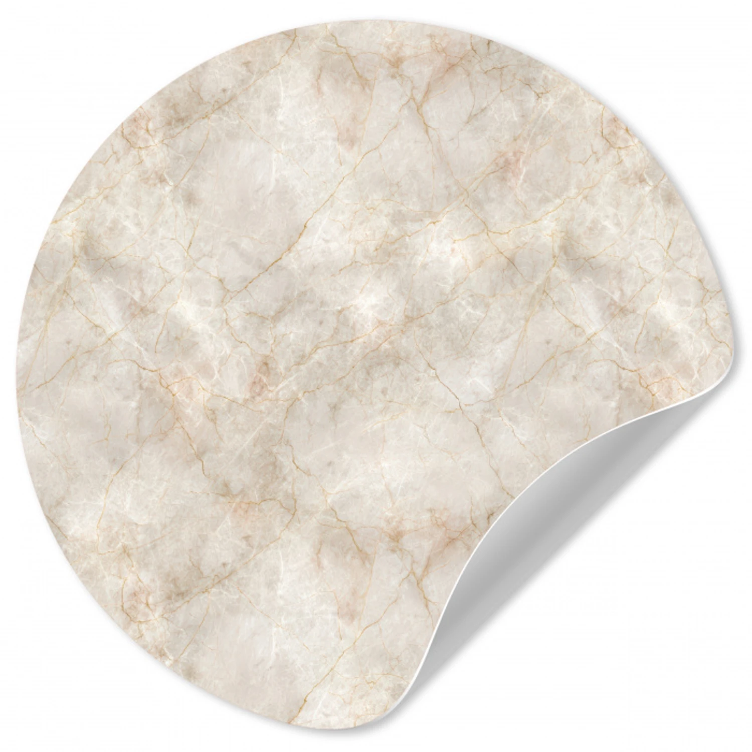 Lichtbeige - Goudbruine Nerven - Marmer Wandcirkel behangsticker klein 186 -3d