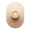 Koffie - Melkschuim - Lach - Beige Wandcirkel Ovaal Glas middel -3d