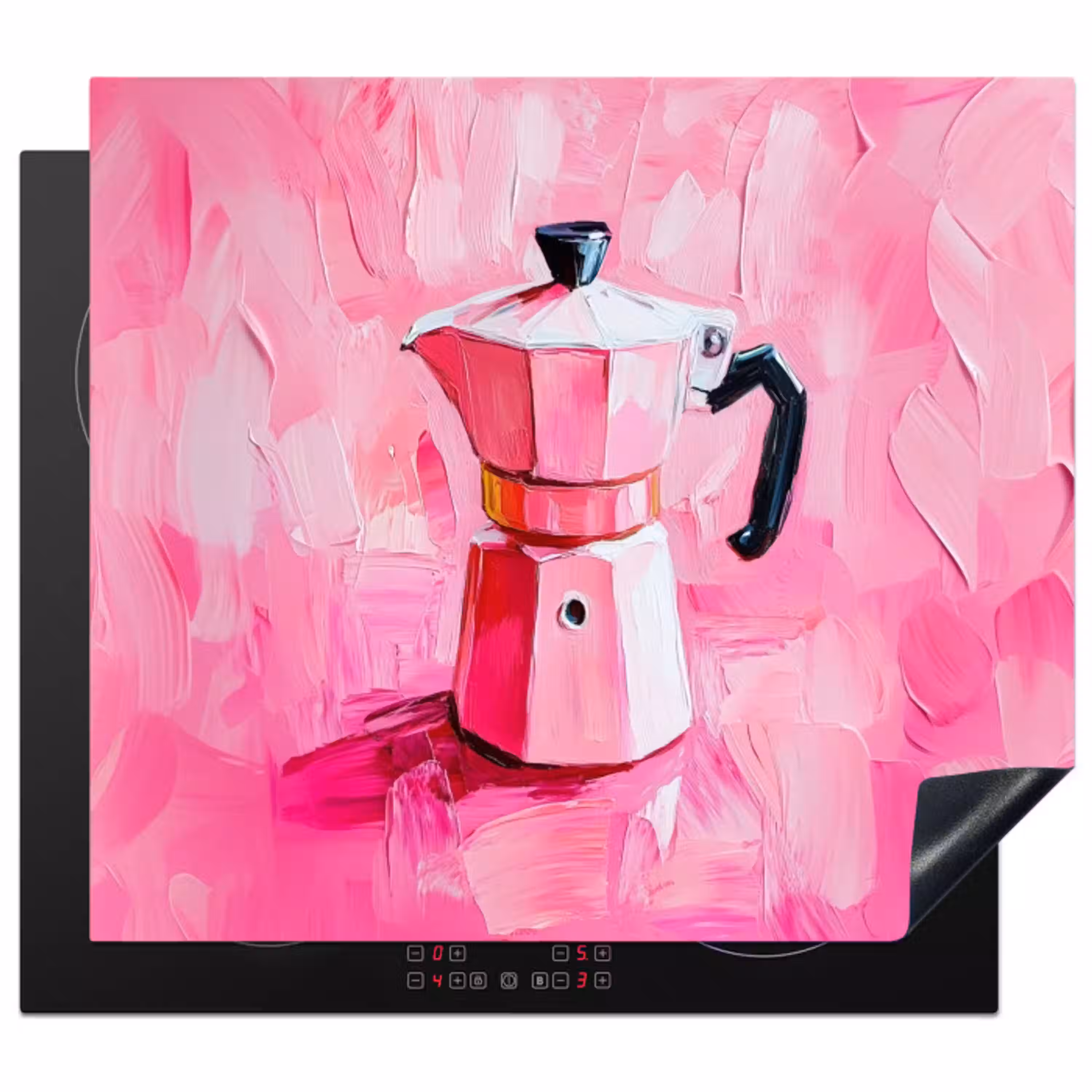 Roze - Verf - Coffee Inductie beschermer vinyl 3mm middel -3d