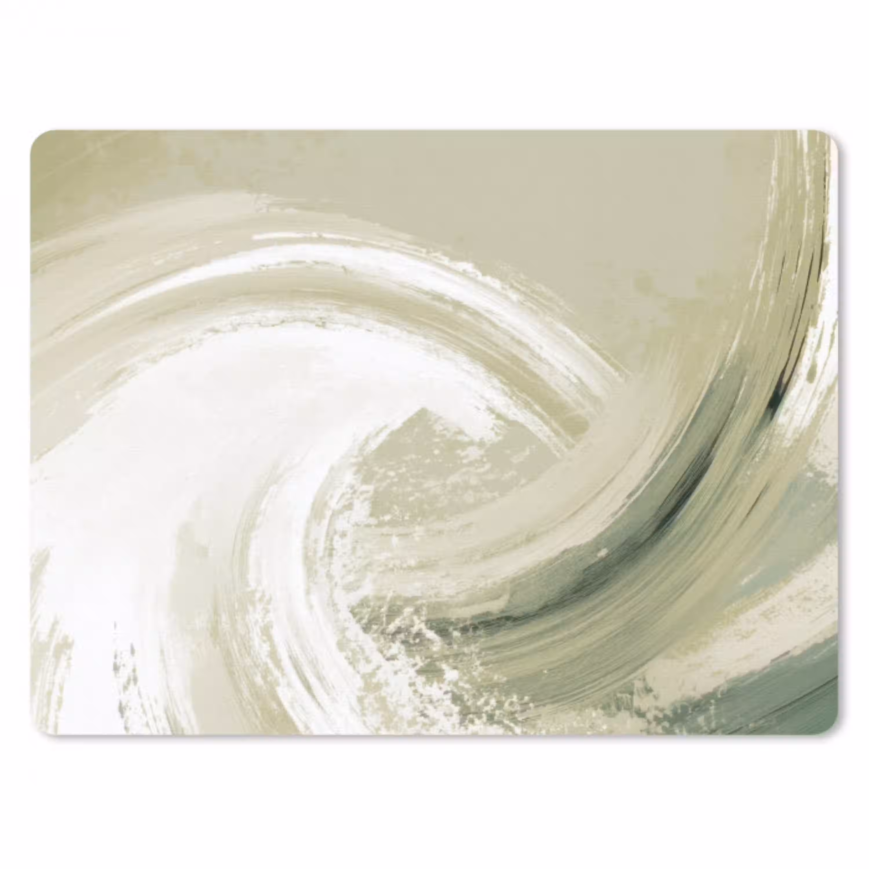 Abstract - Penseelstreken - Golven - Groen muismat rubber klein -3d