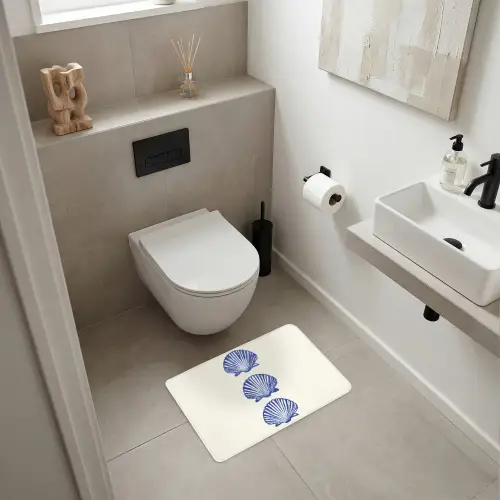 Schelpen - Blauw - Patroon WCmat klein -sfeer1