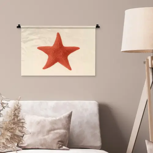 Zeester - Bobbels - Rood Wandkleed katoen klein -sfeer4