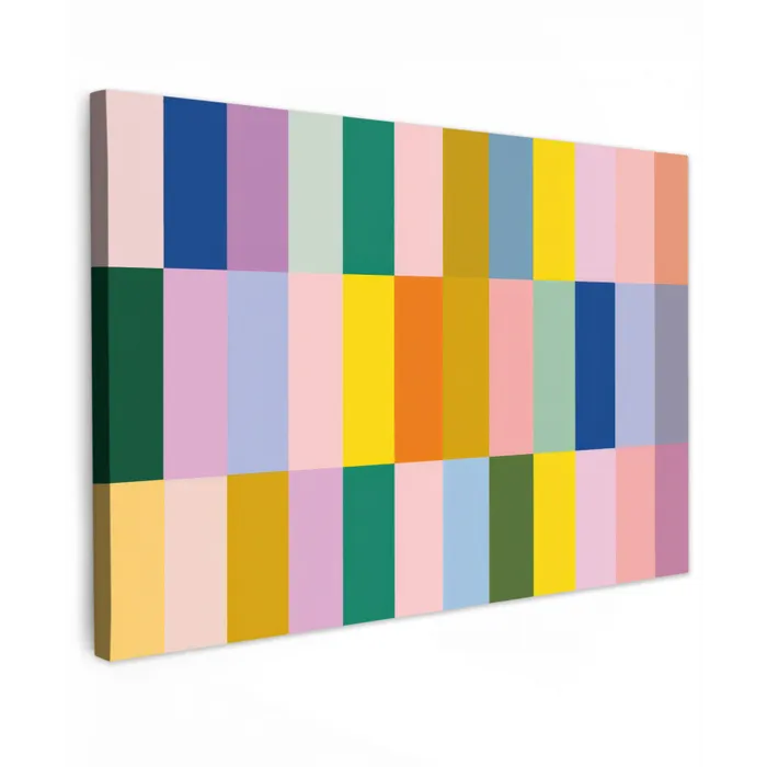 Stroken - Blauw - Patroon - Abstract canvas 2cm klein -z3d