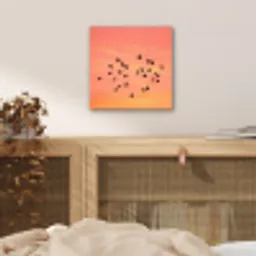Zwerm - Vogels - Oranje aluminium wit klein -sfeer3