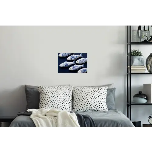 Vissen - Delfts - Blauw - Keramiek Muursticker klein -slaapkamer