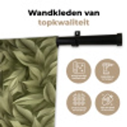 Bladeren - Modern - Groen Wandkleed katoen klein 269 -sfeer2
