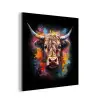 Graffiti - Schotse hooglander - Zwart - Koe aluminium wit klein -3d