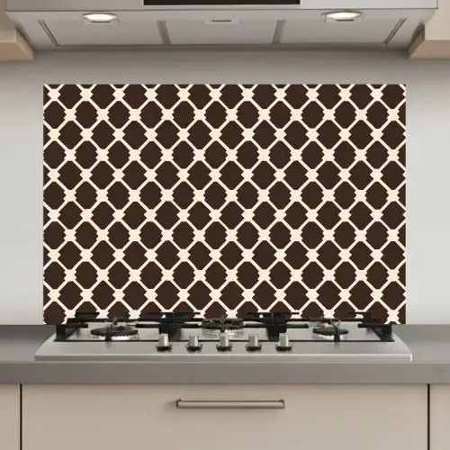 Bruin - Ruitpatroon - Geometrisch keuken achterwand spatscherm klein 900 -3d_website