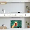 Bierglas - Schuim - Retro - Groen keuken achterwand spatscherm klein -voor_na_NL