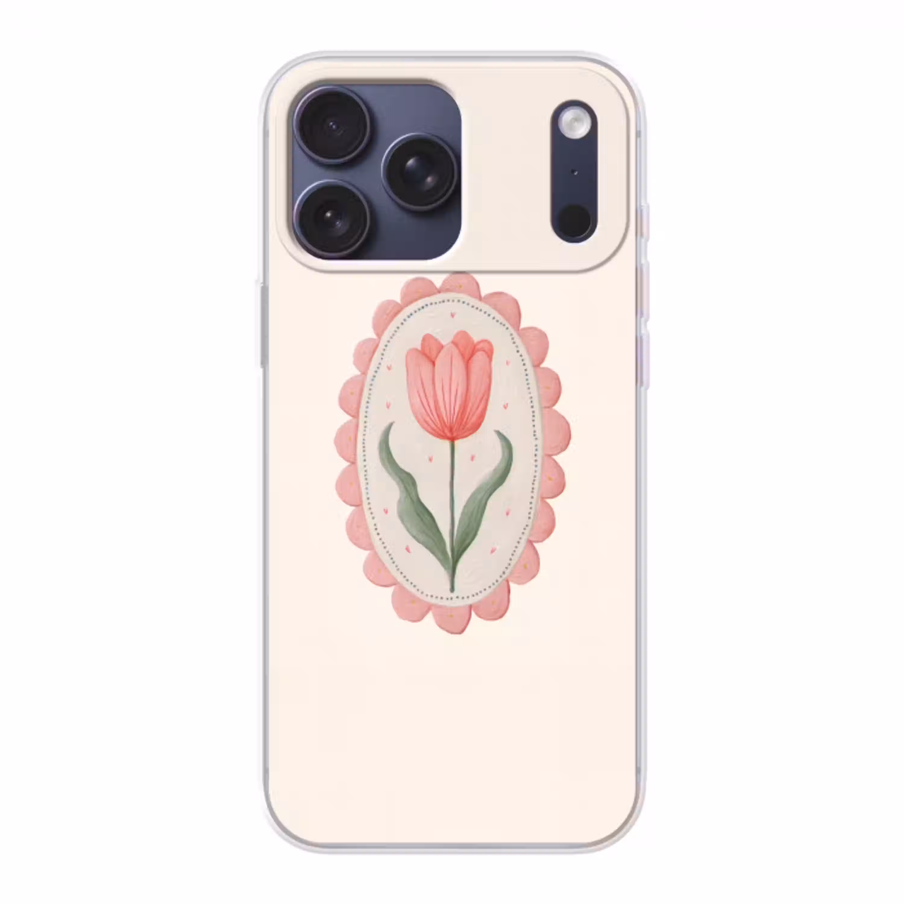 Tulp - Lijst - Ovaal - Illustratie Telefoonhoesje iPhone 17 Pro Max klein -3d