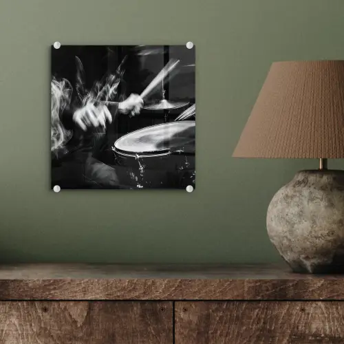 Drummer - Zwart - Drumstel plexiglas 5mm klein -sfeer3