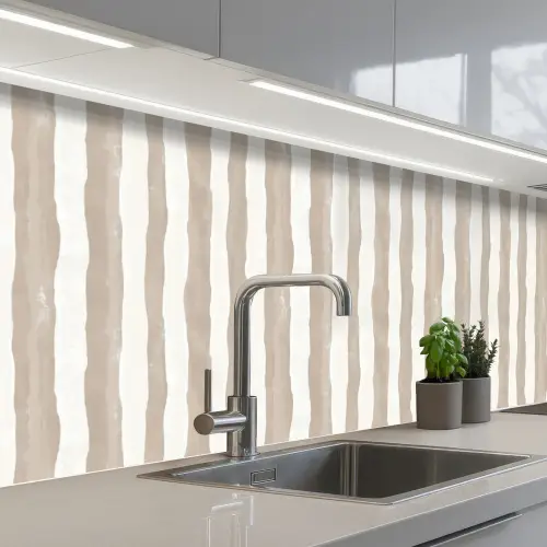 Minimalistisch - Strepen - Beige keuken achterwand 2 middel 871 -3d_schuin