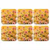 Bloemen - Veld - Geel onderzetter kurk middel -3d