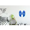 Handen - Twee - Ogen - Blauw Wandcirkel aluminium klein -kinderkamer
