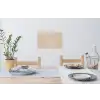 Parallelle lijnen - Lichte textuur - Beige Muursticker klein -eettafel