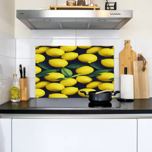 Gele - Citroenen - Druppels - Fruit Inductie beschemer met haakjes klein 777 -sfeer2