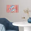 Vissen - Verticale strepen - Blauw - Rood poster papier klein -sfeer3
