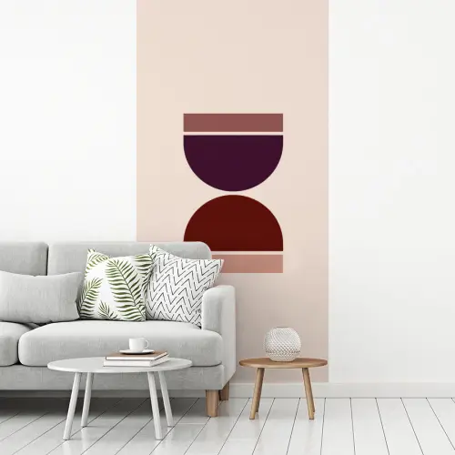 Zandloper - Symmetrisch - Rood - Paars fotobehang vinyl groot -woonkamer