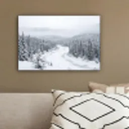 Rivier - Bevroren - Landschap - Winter canvas 2cm klein -sfeer3