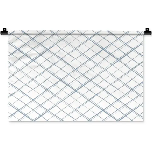 Raster - Blauw - Patroon Wandkleed katoen klein 269 -zz3d