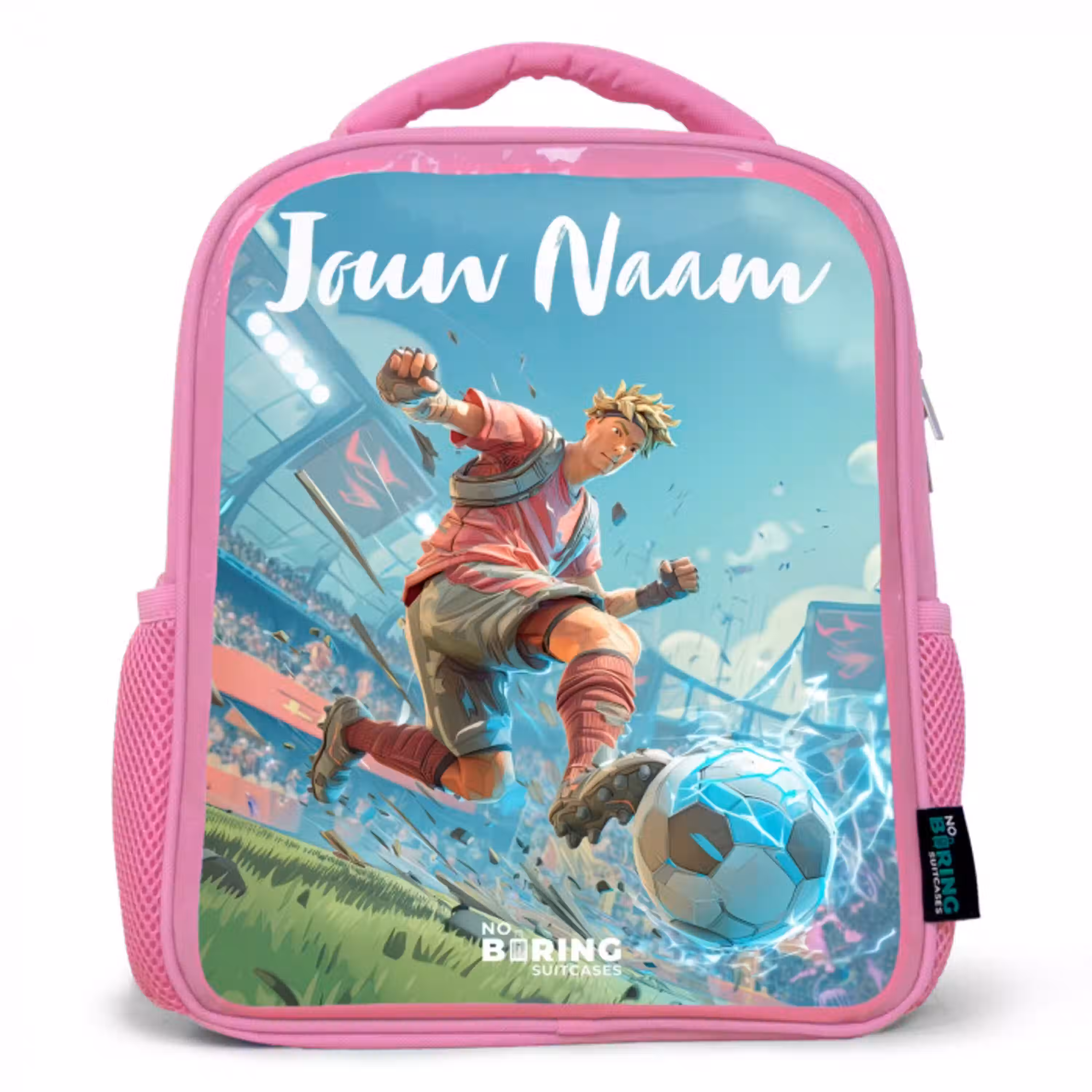 Voetbal - Jongen - Stadion - Elektrisch Kinderrugzak - Roze middel -3d