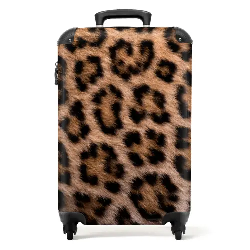 Panterprint - Dieren - Bruin NBS - Handbagage koffer - Unisex middel -productfoto_recht