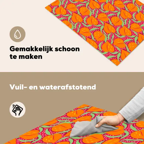 Perziken - Oranje - Zomers Inductie beschemer met haakjes klein 777 -ky-schoon-nl