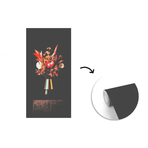 Exotisch - Boeket - Vaas - Goud fotobehang vinyl groot -3d
