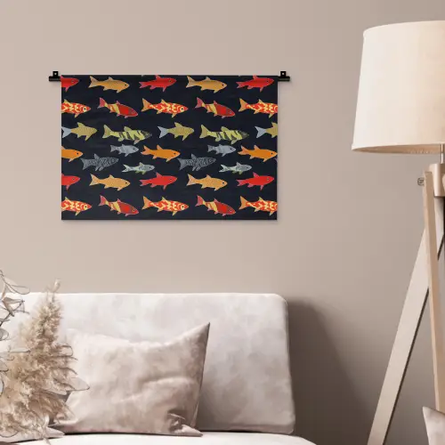 Vissen - Patroon - Kleurrijk Wandkleed katoen klein 269 -sfeer4