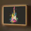 Gitaar - Kleurrijk - Verf Light Box met batterij (Wandlamp) middel -z3d_website