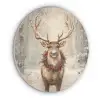 Kerst - Rendier - Winter - Krans Akoestische PET Vilt - Rond klein -3d