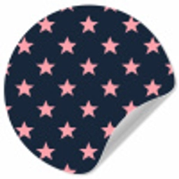 Patroon - Sterren - Roze Wandcirkel behangsticker klein 186 -3d