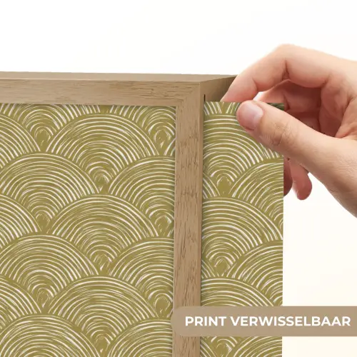 Waaier - Geometrisch - Groen Light Box met batterij (Wandlamp) middel 907 -USP_websiteprintNL