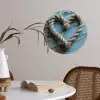Hart - Touw - Hout - Rustiek Wandcirkel behangsticker klein -sfeer3