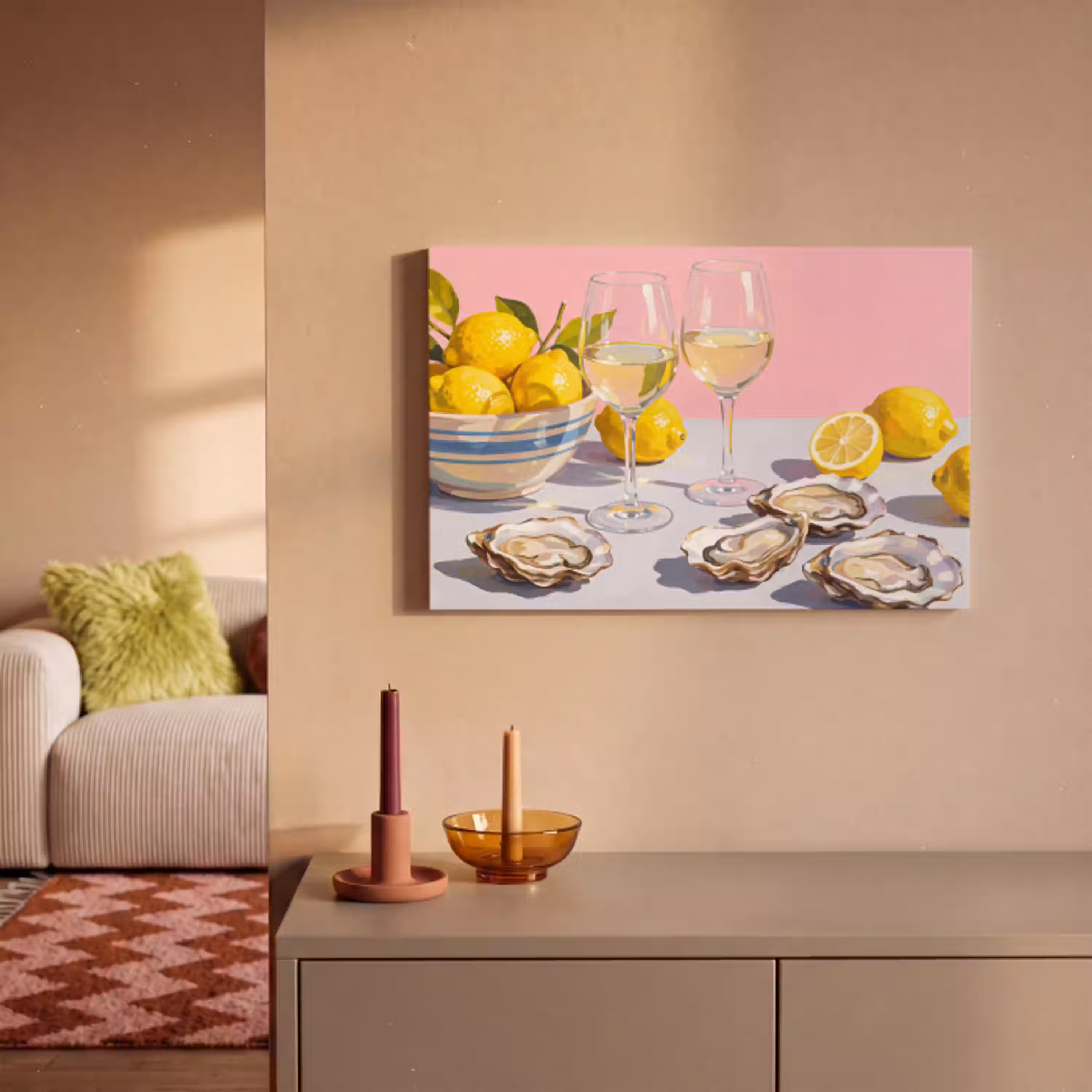 Citroen - Wijn - Eten canvas 2cm klein -sfeer1