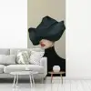 Vrouw - Groen - Hoed fotobehang vinyl groot -woonkamer