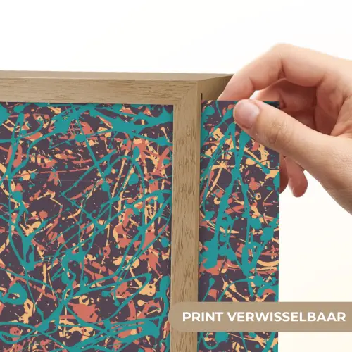 Spat - Abstract - Oranje - Groen Light Box met batterij (Wandlamp) middel 907 -USP_websiteprintNL