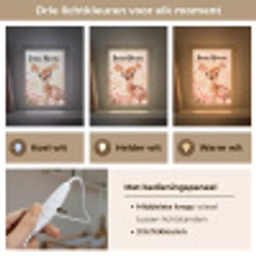 Hertje - Illustratie - Bloemen - Roze Light Box met kabel (Kinderlampje) klein -USP_lichtkleurNL