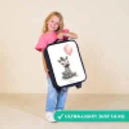 Zebra met roze ballon Kinderkoffer - Zwart klein -sfeer2_UK