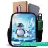 Pinguïn en ijsbeertje op ijsschotsen Rugzak - Zwart middel -inhoud_UK