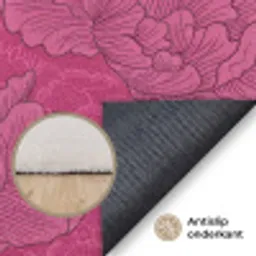 Pioenrozen - Energiek - Roze Vloerkleed Rechthoek klein 1091 -uniquesellingpoint_antislip_NL_DE