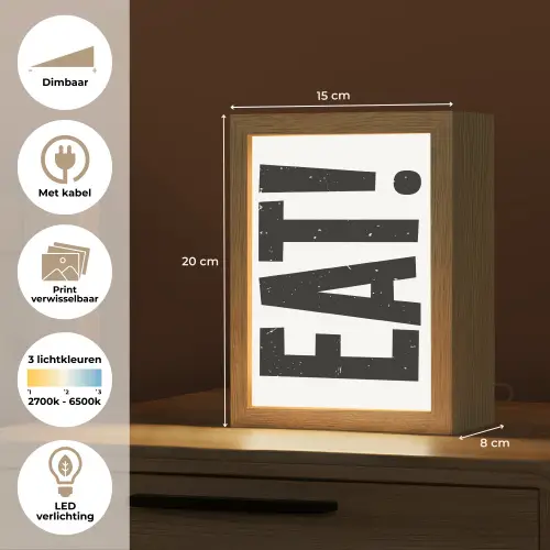 Decoratie - Eten - Zwart - Wit Light Box met kabel (Wandlamp) klein -USP_websiteoverzichtNL
