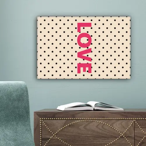 Love - Stippen - Roze canvas 2cm klein -sfeer4