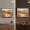Duin - Planten - Zonsondergang - Strand - Zee Light Box met batterij (Wandlamp) middel -sfeer3